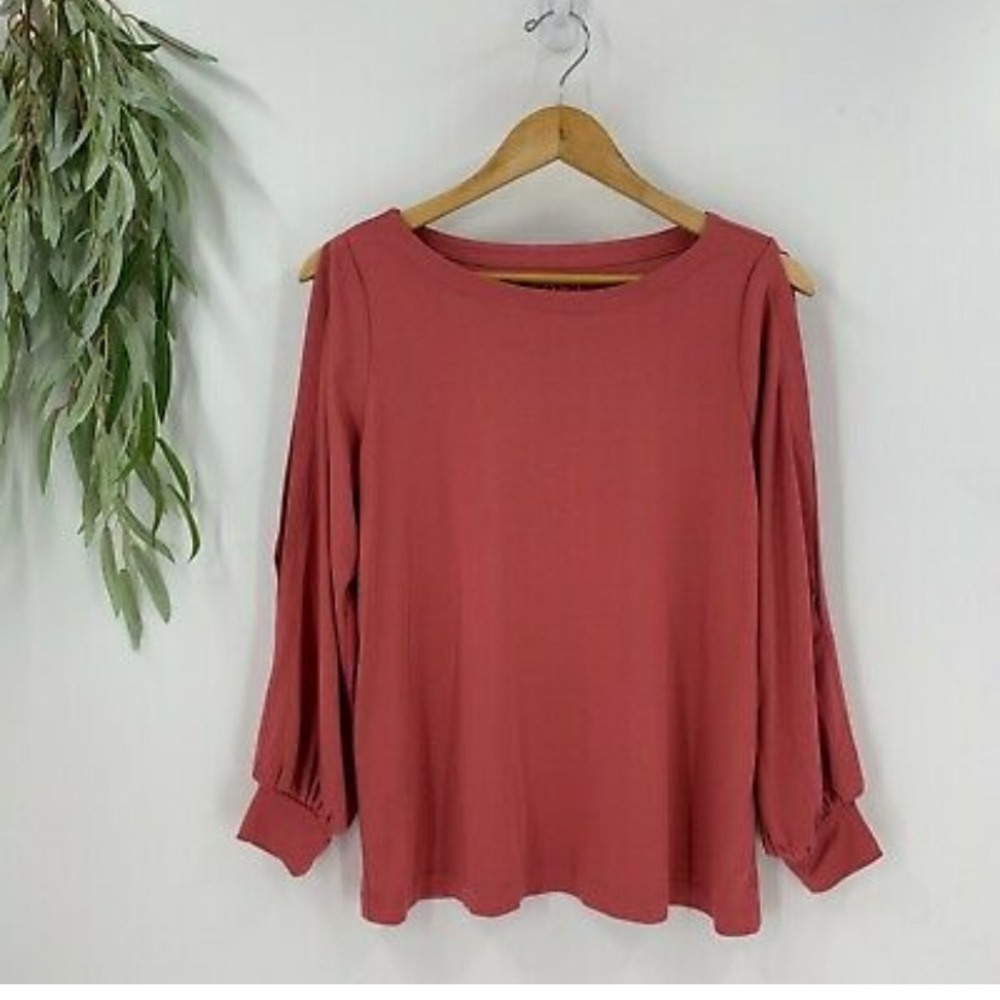 Ann Taylor Loft Womens Pullover Knit Top Cut Out Sleeves Small